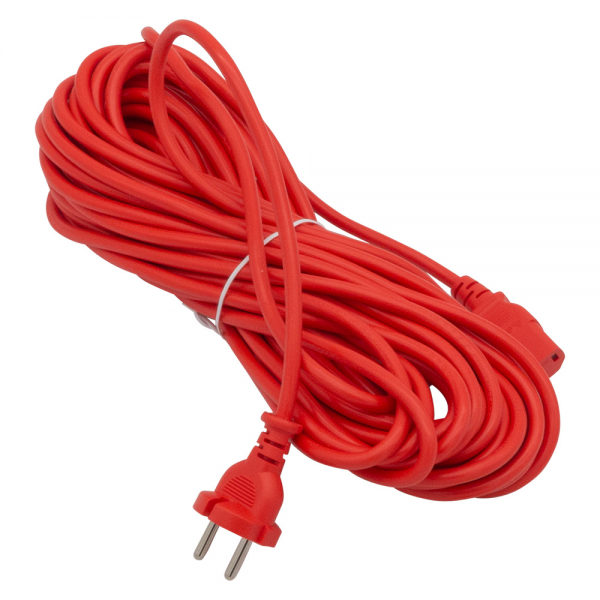 power cord, 15m, red, pluggable