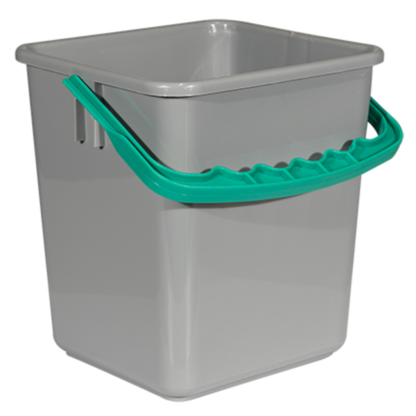 bucket 4 litres, grey, handle green