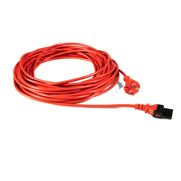 Netzkabel, 15m, rot, beids. Steckbar - EU plug