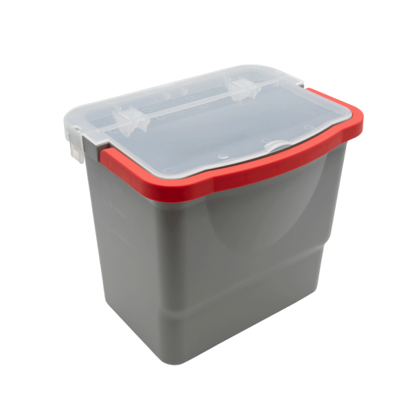 bucket 6 litres, grey, handle red VariX/ CombiX