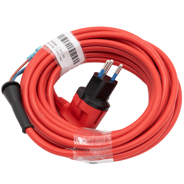 power cord, 7,5m, red