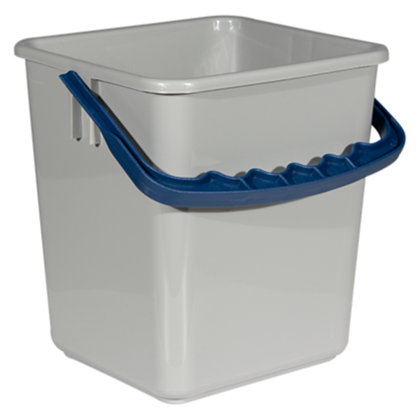 bucket 4 litres, grey, handle blue