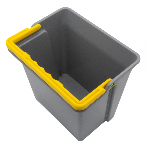 bucket 5 liters, grey, handle yellow