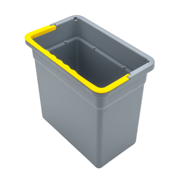 bucket 5 litres, grey, handle yellow