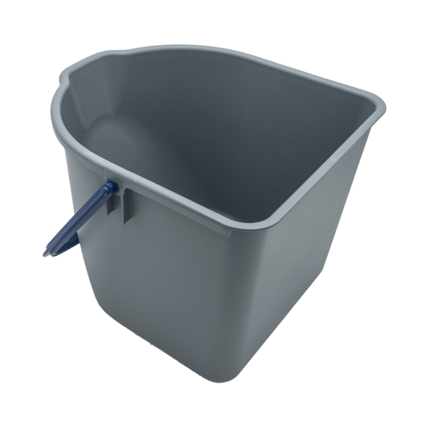 bucket 15 litres, grey, handle blue