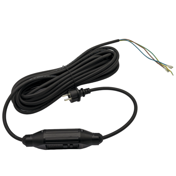 Netzkabel, 10m, schwarz, inkl. PRCD-Schutzschalter