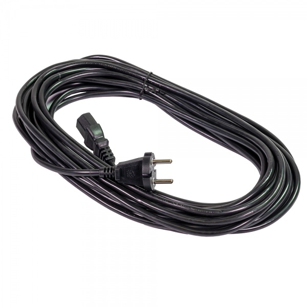 power cord, 10m, black, pluggable