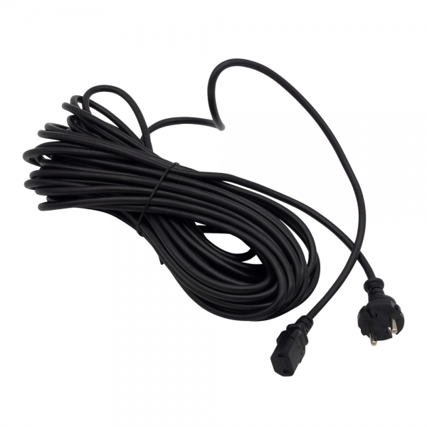 power cord, 15m, black, pluggable