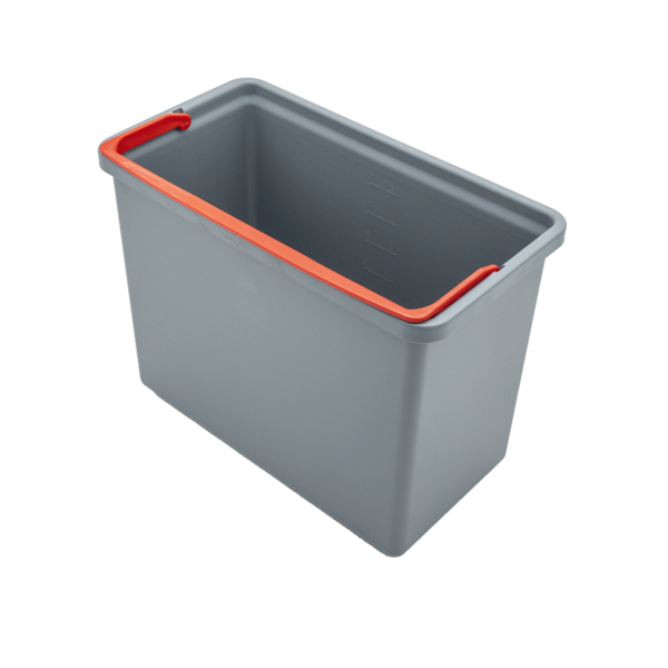 bucket 7 litres, grey, handle red
