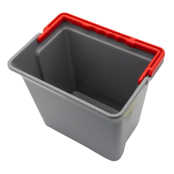 bucket 5 liters, grey, handle red