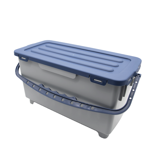 mop box, 22 litres, grey, blue handle and cover